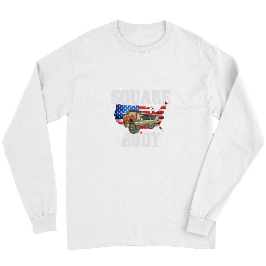 American Flag Square Body Truck Lovers Long Sleeves