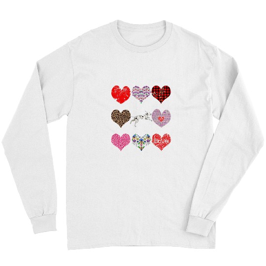 Funny Dalmatian Mom Hearts Pattern Valentines Day Dalmatians Dog Long Sleeves