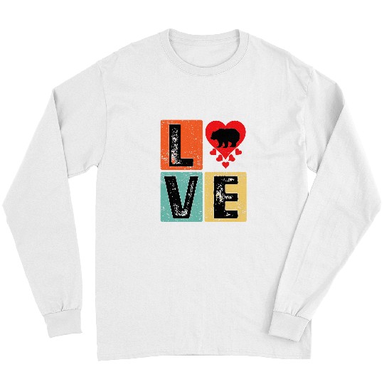 Funny Bear I Love Grizzly Bear Lover Valentines Day Grizzly Cute Bears Long Sleeves