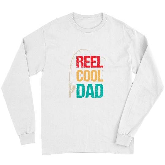 Fishing Reel Cool Papa Fishing Dad Fathers Day Fisherman Fish Men Fisher Long Sleeves