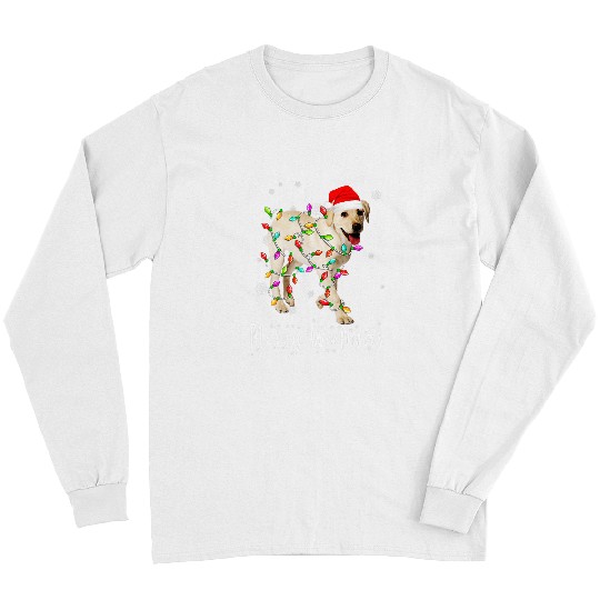 Labrador Lab Dog Light Merry Christmas Woofmas Dog Long Sleeves