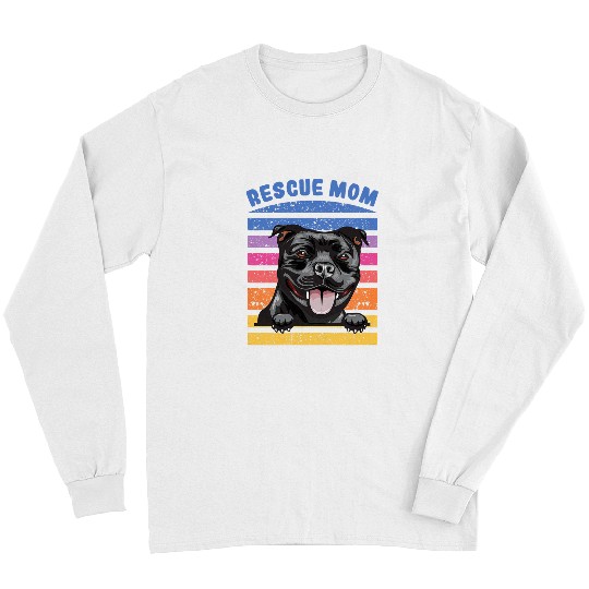 Dog Staffordshire Womens Rescue Mom Staffordshire Bull Terrier Dog Mom Long Sleeves