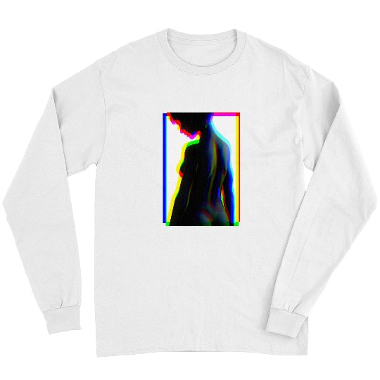 Glitch Art Graphic Sexy Girl Abstract Erotic Implied Nudity Long Sleeves