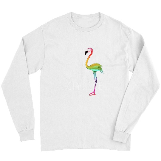 Gay Pride Rainbow Flamingo LGBT Colorful Choice Long Sleeves