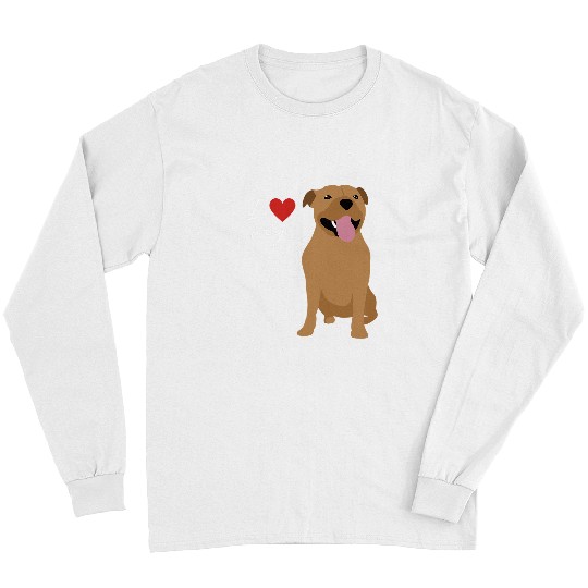 Dog Staffordshire I Love My Cream Staffordshire Bull Terrier Dog Lover Long Sleeves