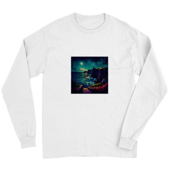 Surrealism Starry Night Cliffs of Moher 69 Long Sleeves