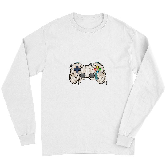 Halloween Gamer Mummy Controller Video Gamer Kids Boys Long Sleeves
