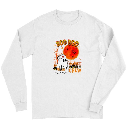 Nursing Boo Boo Crew Funny nurses Halloween Costume ghosts 201 Long Sleeves