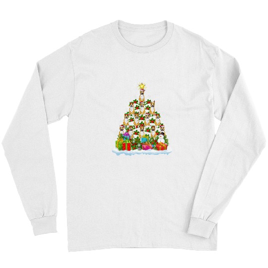 Dog Staffordshire xmass Lighting Staffordshire Bull Terrier Dog Christmas Tree Long Sleeves