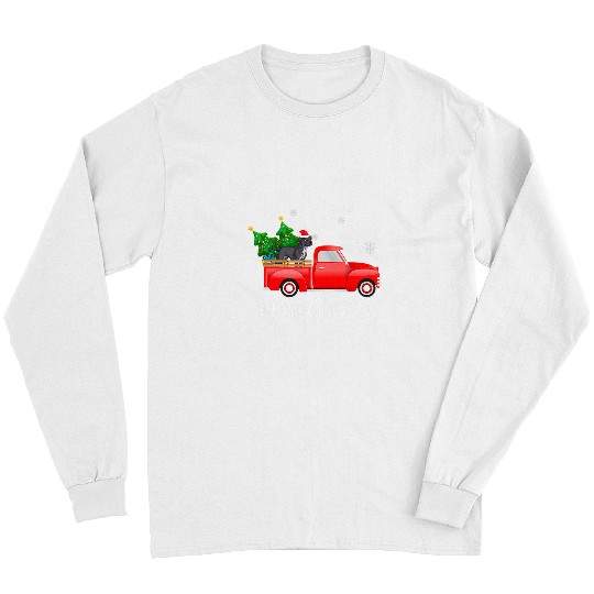 Dog Staffordshire Bull Terrier Red Truck Christmas Tree Dog Love Long Sleeves