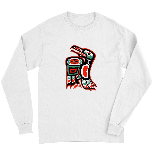 Haida art Native American style Raven Totem Long Sleeves