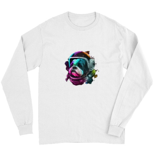 Shih Tzu Astronaut Dog in Outer Space Funny Cosmic Planets Long Sleeves