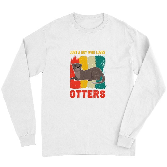 Otters Just A Boy Who Loves Otters Retro vintages Otter 1 Long Sleeves