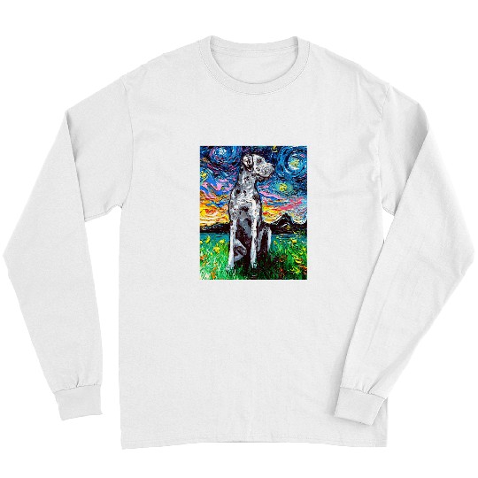 Dog Great Dane Merle Great Dane Starry Night Impressionist Dog Art by Aja Long Sleeves