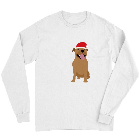 Dog Staffordshire Cream Staffordshire Bull Terrier Dog Mom Christmas Long Sleeves