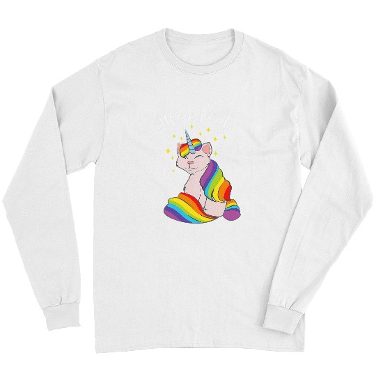 Cat Unicorns Unicat Rainbow Cute Illustration Long Sleeves