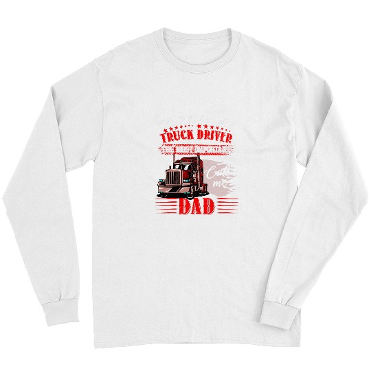 Mens Christmas Retro bests Trucking Dad Semi Truck Driver 2 Long Sleeves