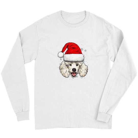 Poodles Christmas Santa Clause Navidad xmass Pet Dog Lover29 Poodle dog Long Sleeves
