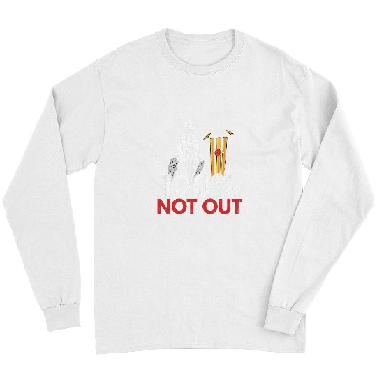 Cricket Fan 100 Not Out Funny Cricket Player Coachs Sports Graphic Long Sleeves