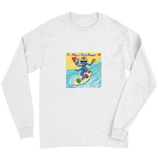 Surf Life MacArthur Surfing Pyramid Text Goddess Long Sleeves