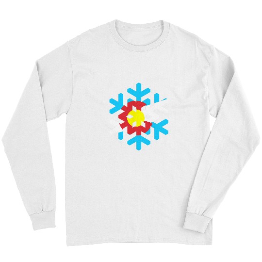 Colorado Flag Snowflake Design Long Sleeves