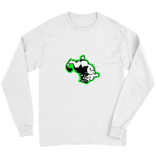 Chonk Tuxedo Kitty Cat Belly Illustration Long Sleeves