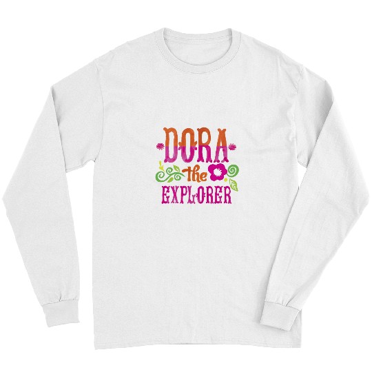 Dora the Explorer Flower Word Art Logo Long Sleeves