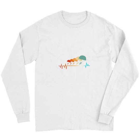 Skydiving Gift Heartbeat Parachuting Lover Plane Jumping Long Sleeves