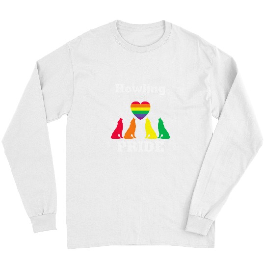 LGBT Pride Gay Pride LGBTQIA wolfs Canis Lupus Lovers Howling With Pride Long Sleeves