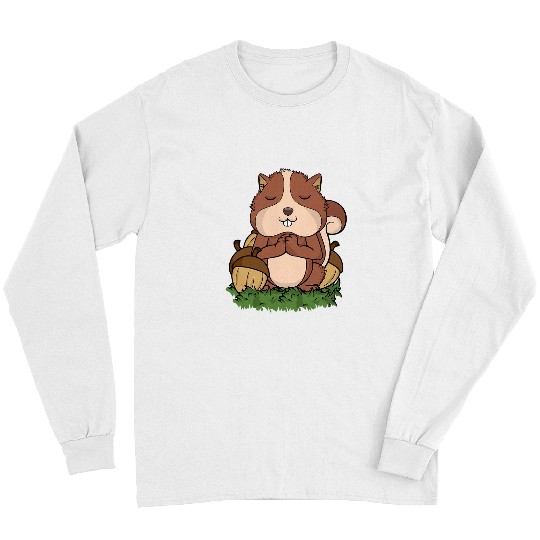 Namaste Yoga Squirrel Meditation Lover Women Yoga Meditating Squirrel Meditation Long Sleeves