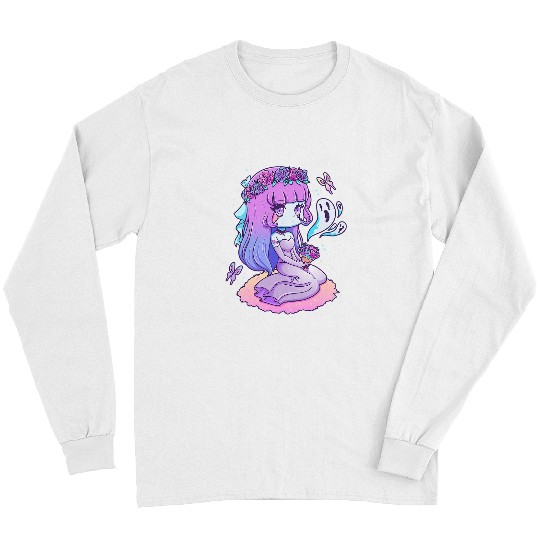 Pastel Goth Creepy Menhera Bride Kawaii Emo Sad Girl Nu Goth Long Sleeves