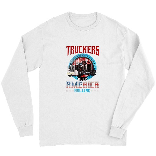 Trucker Gifts Tractor Trailer 18 Wheeler Design On Back 33333333 Long Sleeves
