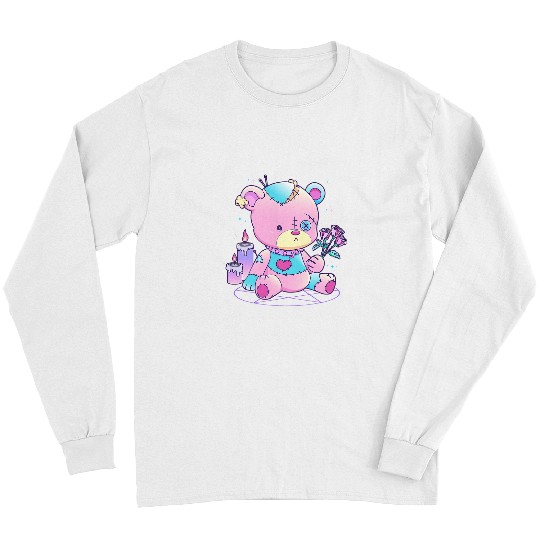 Funny Bear Pastel Goth Teddy Bear Japanese Anime Kawaii Demon Menhera Cute Bears Long Sleeves