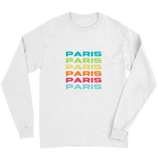 I Love Paris Paris Colorful Illustration Fashion Graphic Long Sleeves