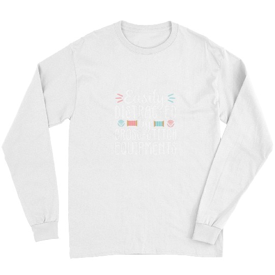 Sewing Machine Funny Cross Stitch Stitching Sewing Needlepoint Gift women Long Sleeves