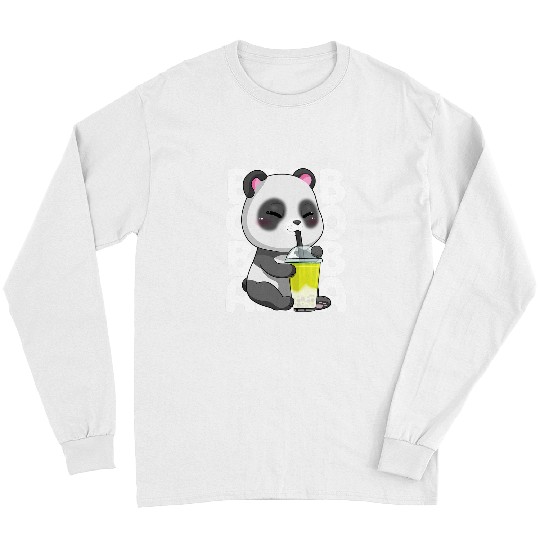 Funny Bear Bubble Tea Panda Boba Kawaii Japanese Anime Bear Milk Tea Cute Bears Long Sleeves