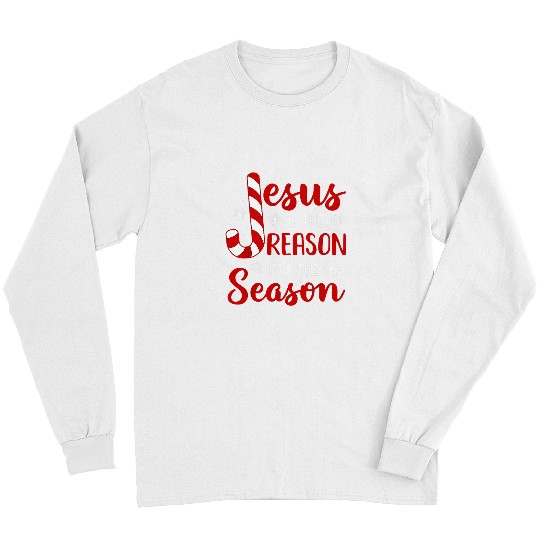 Christian Jesus Is The Reason For The Season Christian Candy Cane xmass Christ Long Sleeves