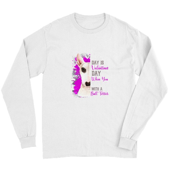 Funny Valentines Day Bull Terrier Mom Mother Cute Pink Bully Long Sleeves