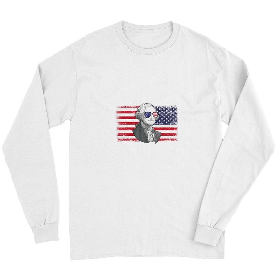 George Washington 4th Of July Merica Men Women American Flag 8 Long Sleeves