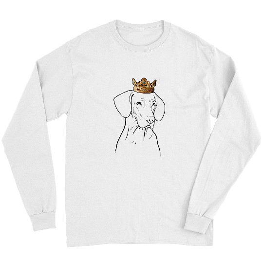 Dog Vizsla Wearing Crown Long Sleeves