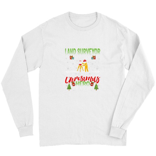 Land Surveyor xmass Christmas Land Surveying Cartographer Long Sleeves