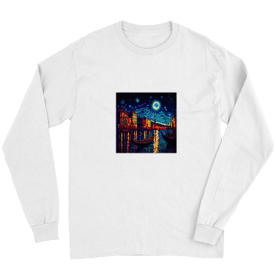 Surrealism Starry Night Grand Canal 1 Long Sleeves