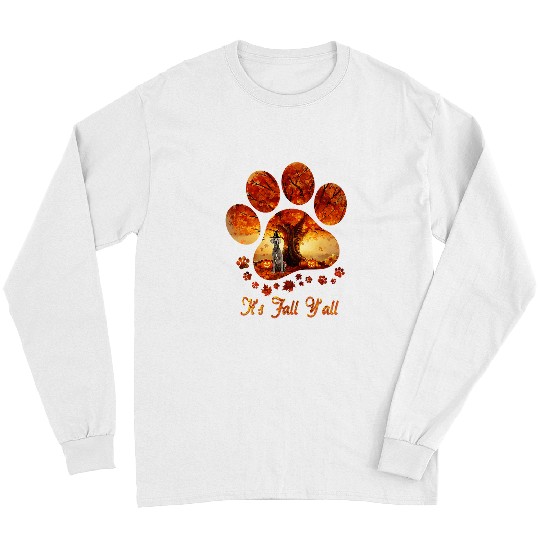 Paw Tree Its Fall Yall Halloween Weimaraner Dog 103 Long Sleeves
