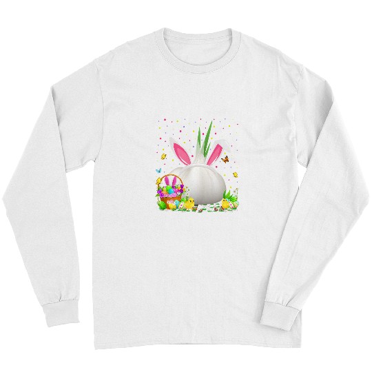 Garlic Easter Egg Hunt Bunny Garlic Easter Sunday Long Sleeves