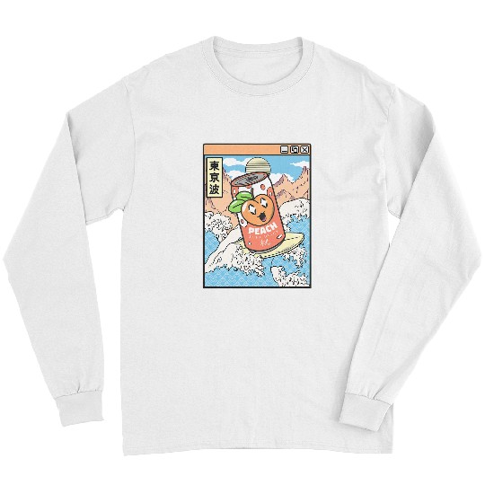 Surf Life Peach Soda Japanese Waves Anime Kawaii Vaporwave Long Sleeves