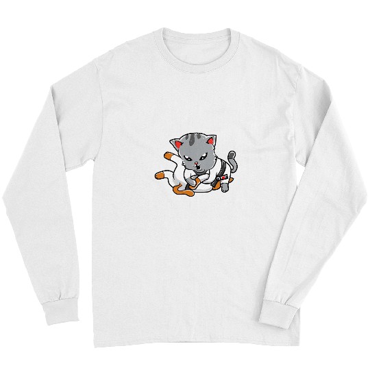 Brazilian jiu jitsu cat KAWAII art BJJ MMA Jiujitsu gifts Long Sleeves