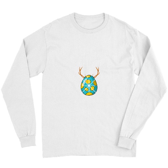 Season Eggs Deer Funny Easter Day Egg Hunt Hunter 23 Long Sleeves