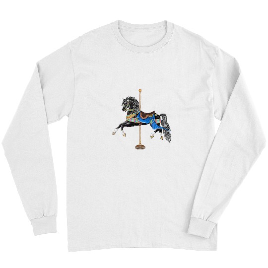 Black Stallion Carousel Horse Long Sleeves