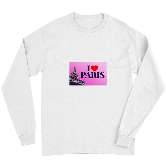 I Love Paris Lovely Paris France Eiffel Tower Illustration Long Sleeves