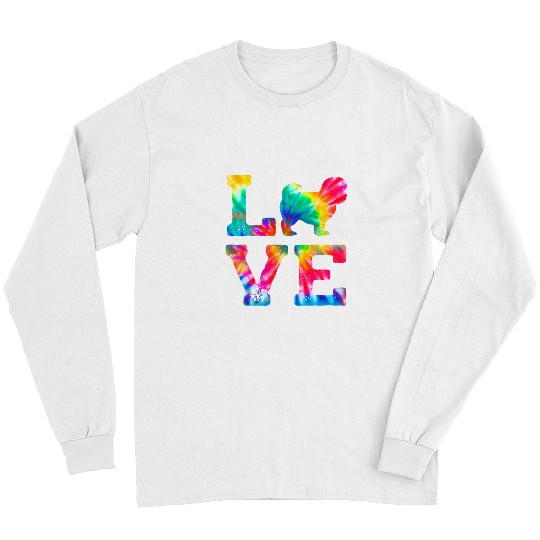 Love Peekapoo Tie Dye Dog Mom Dad Long Sleeves
